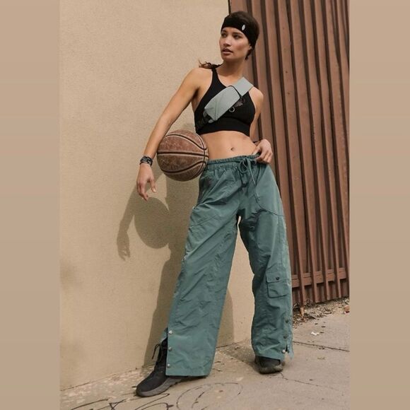 FREE PEOPLE Movement Pants Stadium Active Sports Streetwear Vintage Green Size S - Picture 13 of 13